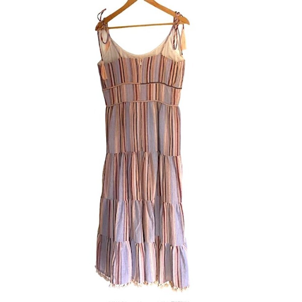Allison New York Stripe Tie-Shoulder Dress in Lilac Stripes Medium - Picture 5 of 6